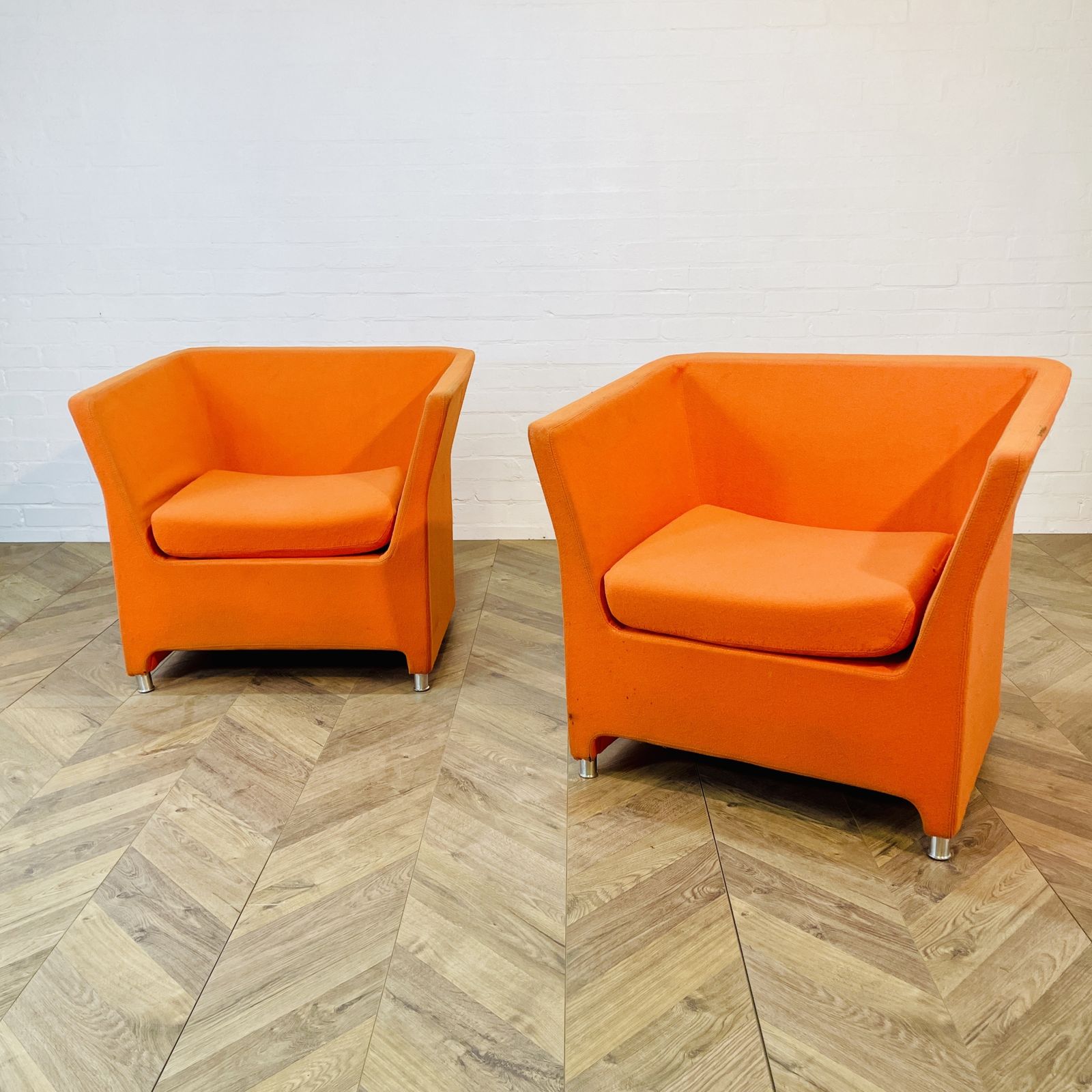 Vintage Italian Orange Lounge Chairs, Set Of 2 photo furniture