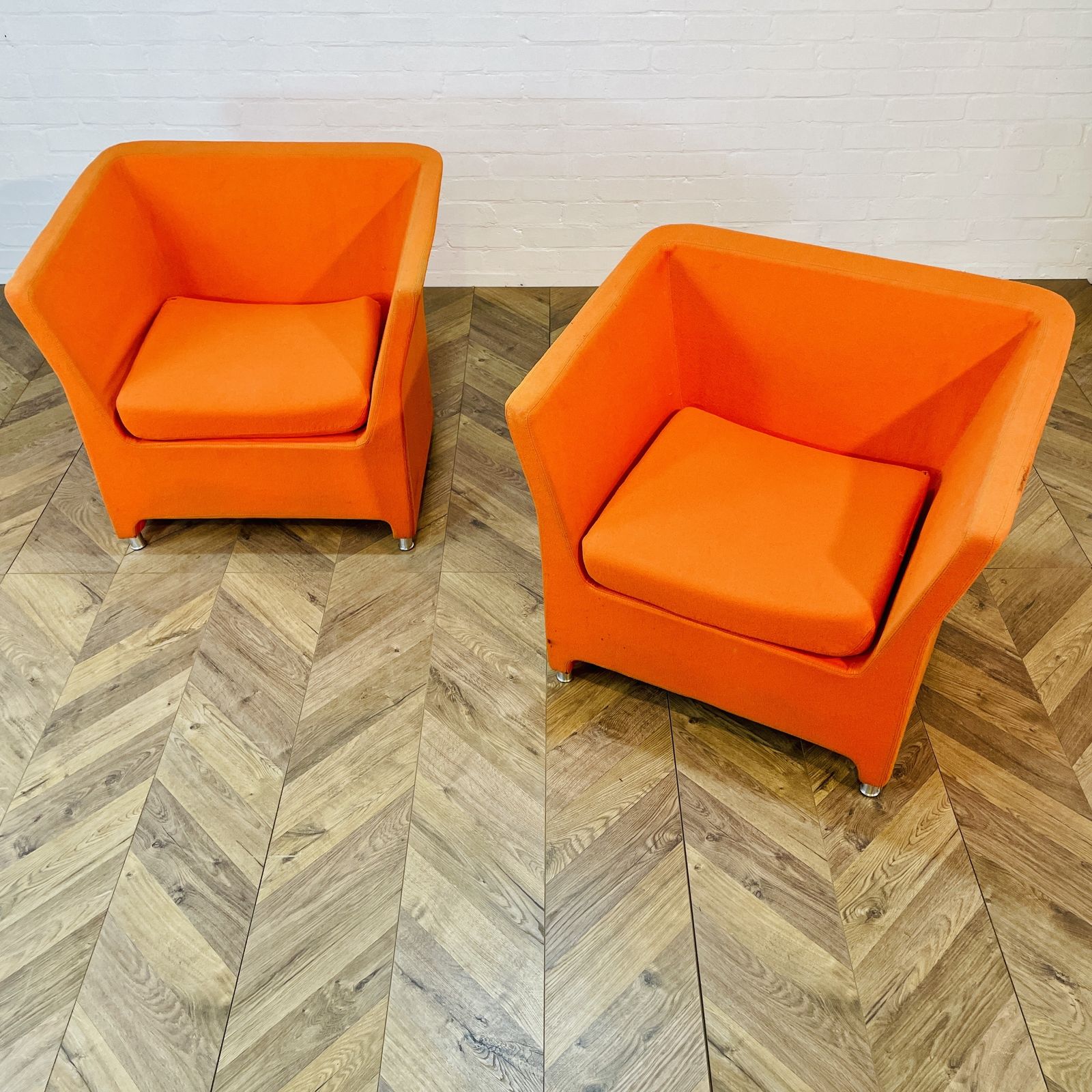 Vintage Italian Orange Lounge Chairs, Set Of 2 photo Furniture