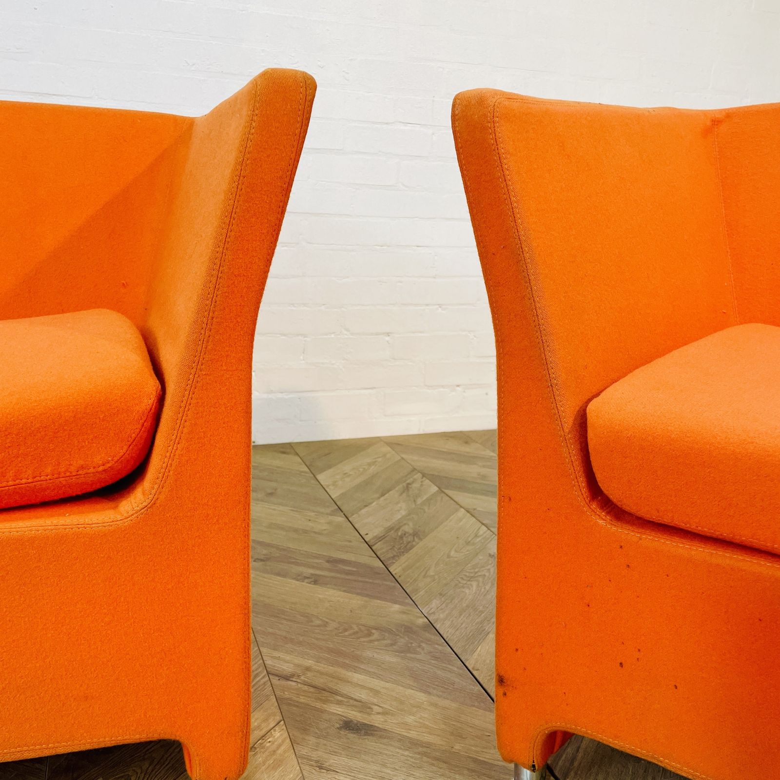 Vintage Italian Orange Lounge Chairs, Set Of 2 photo vinterior