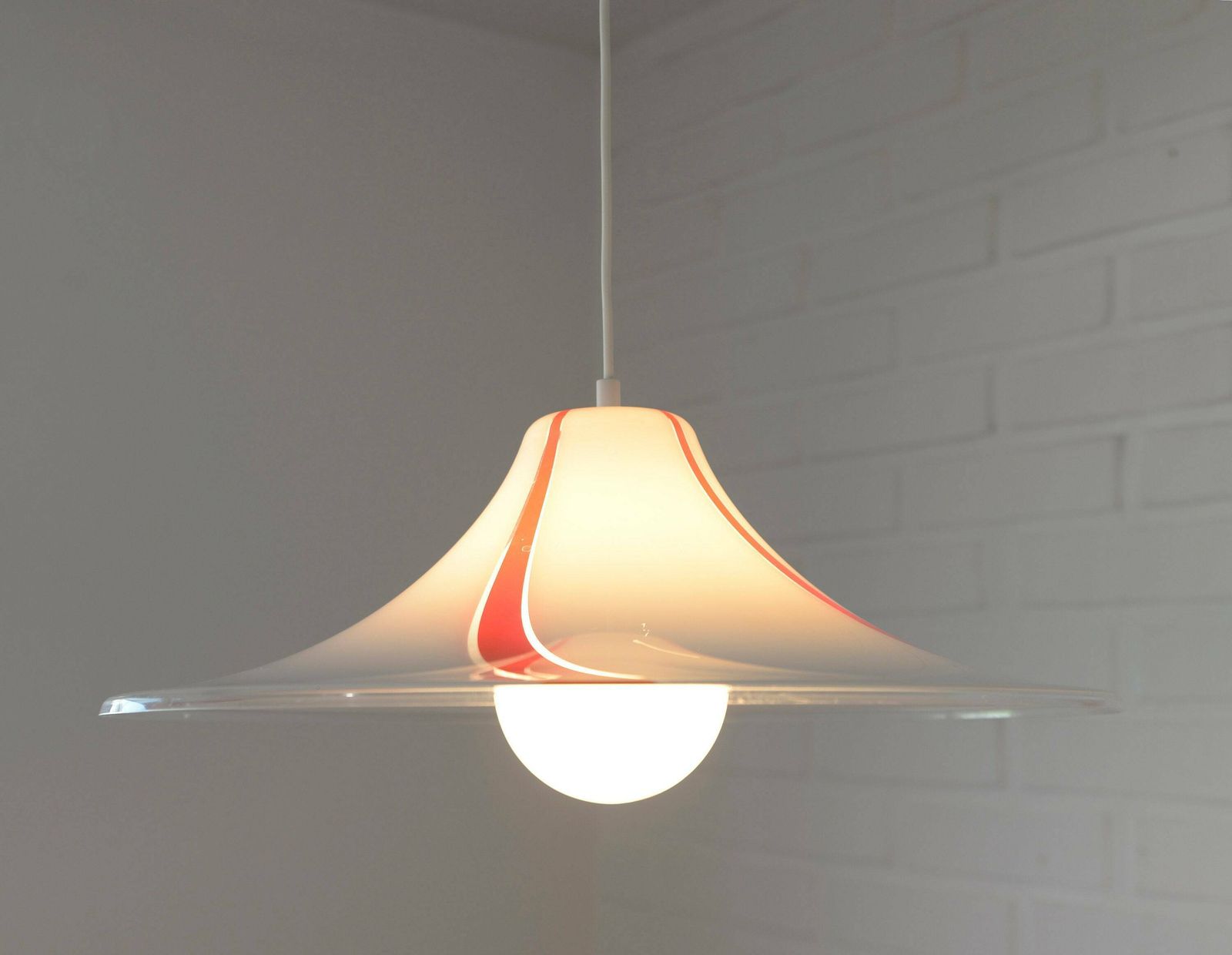 Vintage Hanging Lamp / Pop Art / Plastic Trumpet / Meblo / Albatros / Pendant Light / Mcm Light Fixture / 1970's Yugoslavia / Cool Lamp photo for sale