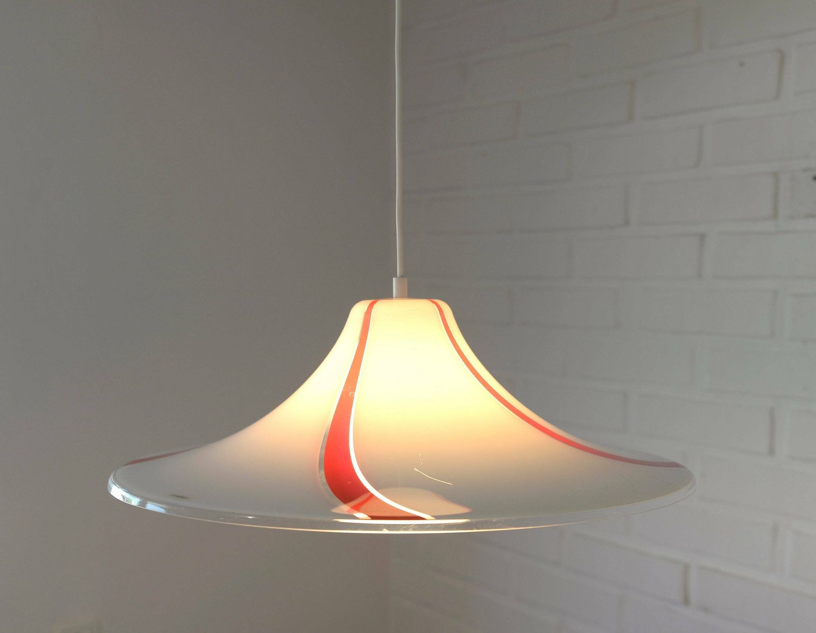 Vintage Hanging Lamp / Pop Art / Plastic Trumpet / Meblo / Albatros / Pendant Light / Mcm Light Fixture / 1970's Yugoslavia / Cool Lamp photo 209.0