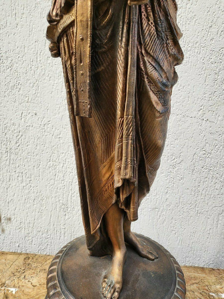 Egyptian Woman With Urn, Orientalist Spelter, Signed, Late 19th Century photo vinterior