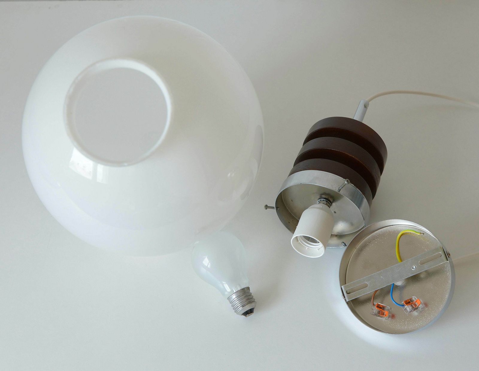 photo furniture Vintage Pendant Light / Mid Century Modern / Space Age / Hanging Lamp / Glass Light Fixture / Yugoslavia 1970's / Retro Lamp / Chandelier