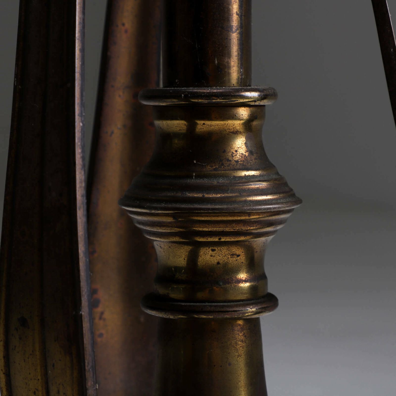 Aged Brass Art Nouveau Floor Lamp photo vinterior
