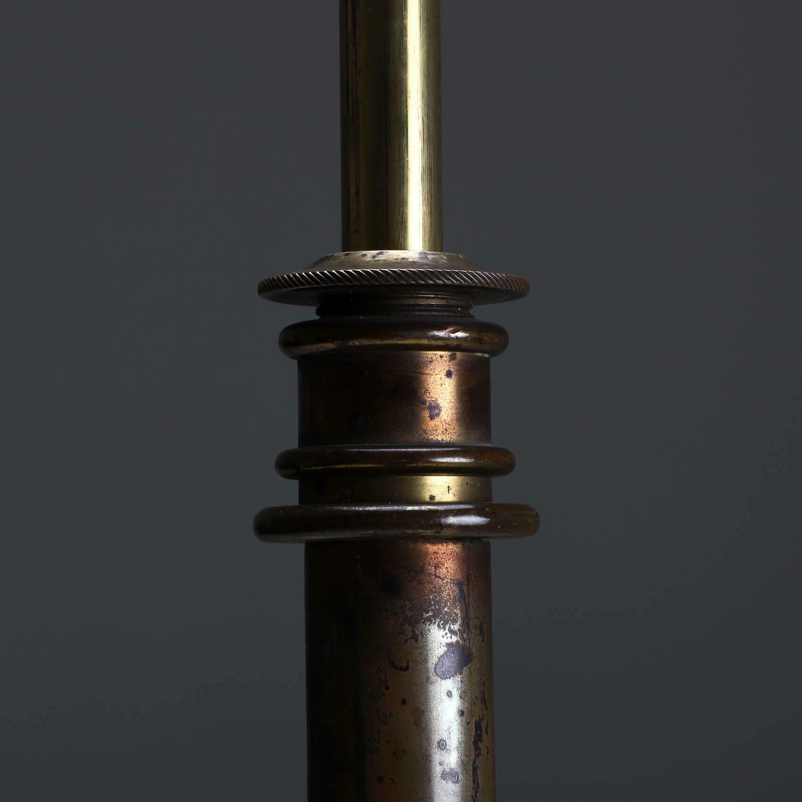 Aged Brass Art Nouveau Floor Lamp photo vintage