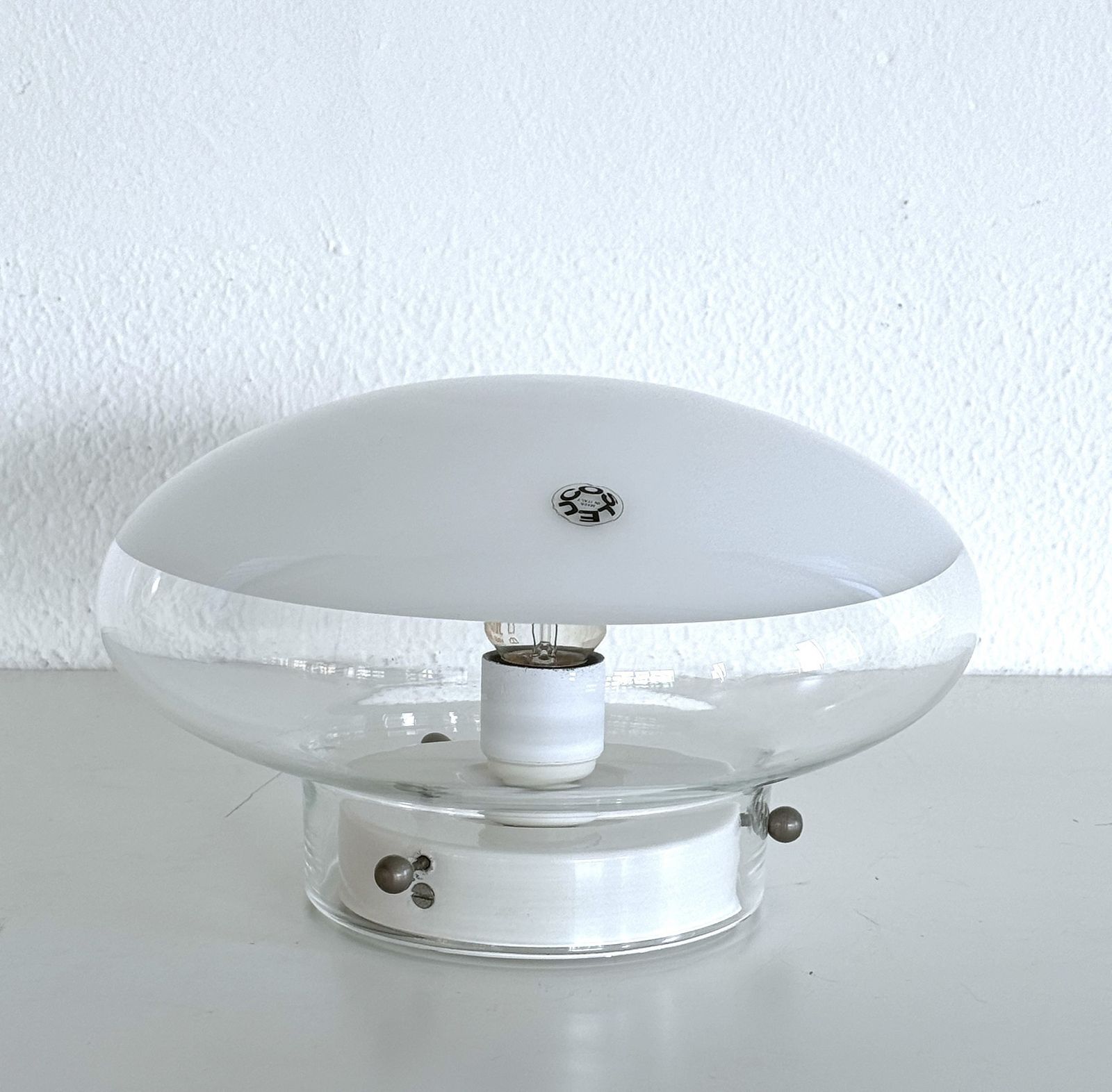 Italian Midcentury Murano Glass Flush Mount By Roberto Pamio For Leucos, 1970 photo 780.0