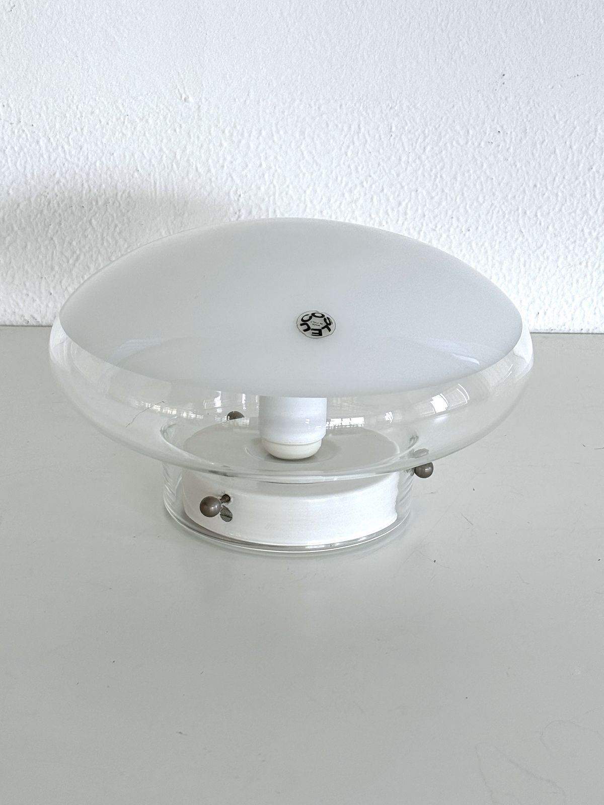 photo for sale Italian Midcentury Murano Glass Flush Mount By Roberto Pamio For Leucos, 1970