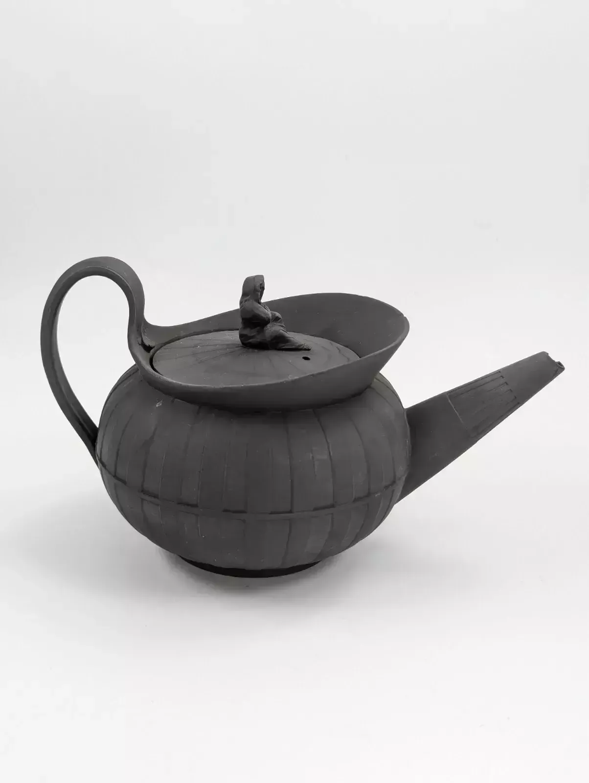 Antique Wedgwood Black Basalt Teapot, C. 1790 photo 700.0