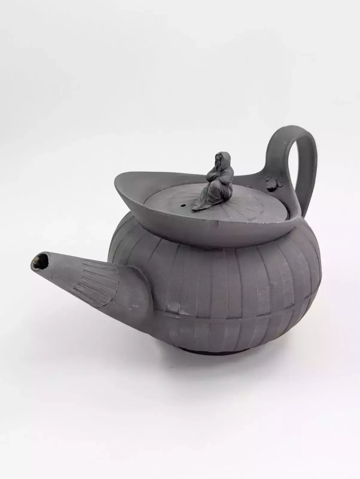 Antique Wedgwood Black Basalt Teapot, C. 1790 photo vintage