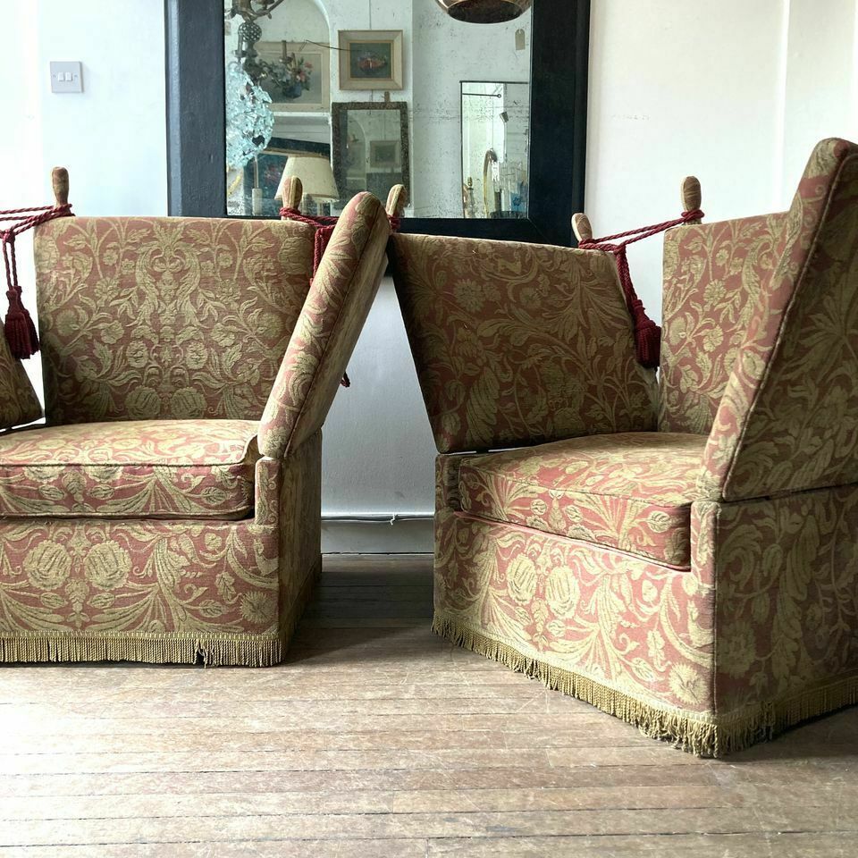 Pair Of Knole Drop Arm Chairs, Early 20th Century photo furniture