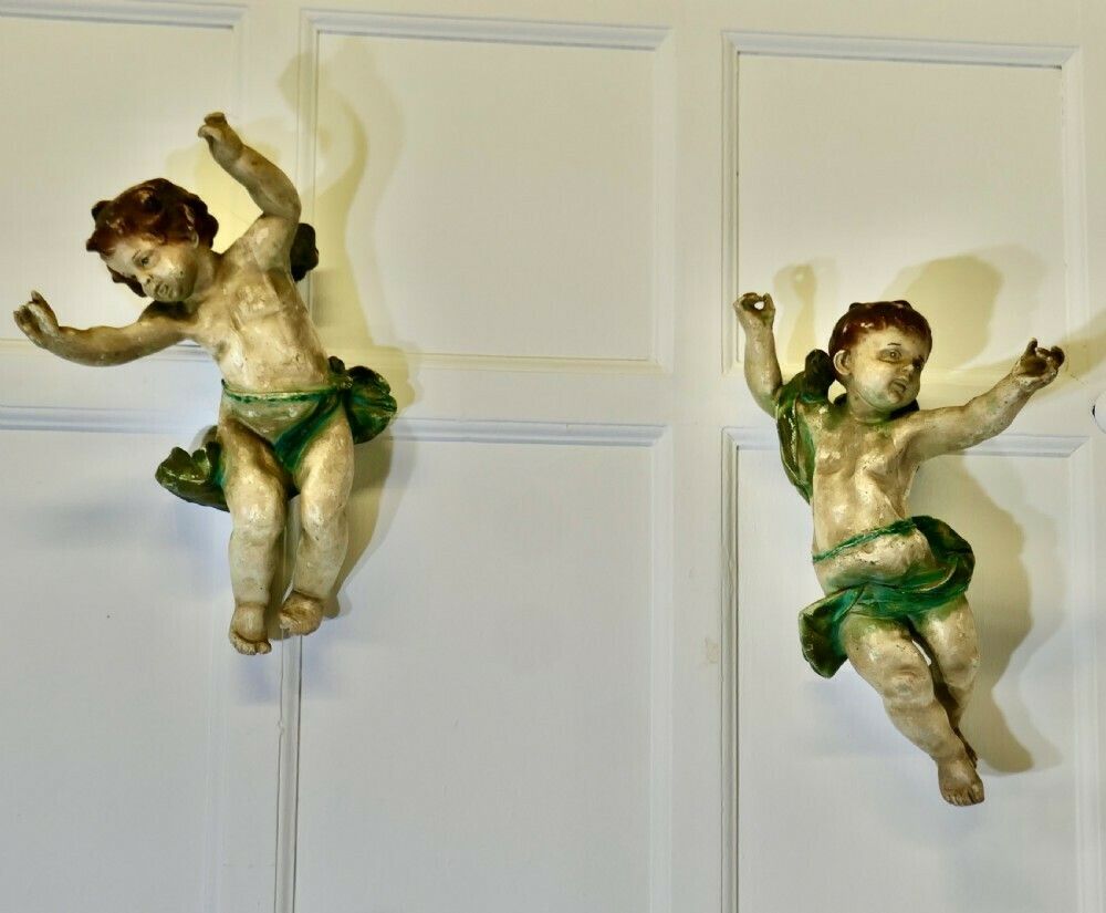 A Pair Of 19th Century Italian Putti Signed A