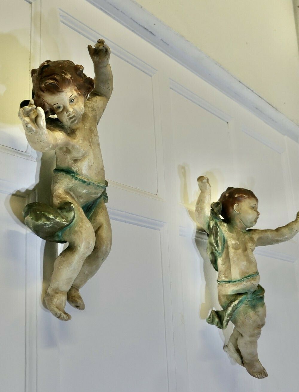 Art A Pair Of 19th Century Italian Putti Signed A photo