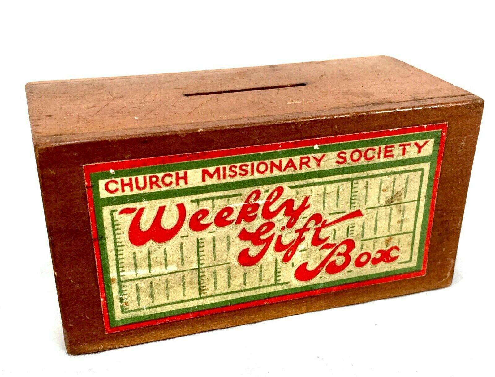 Antique Wooden Church Missionary Society Box Collection / Offering Box C.1900 photo furniture