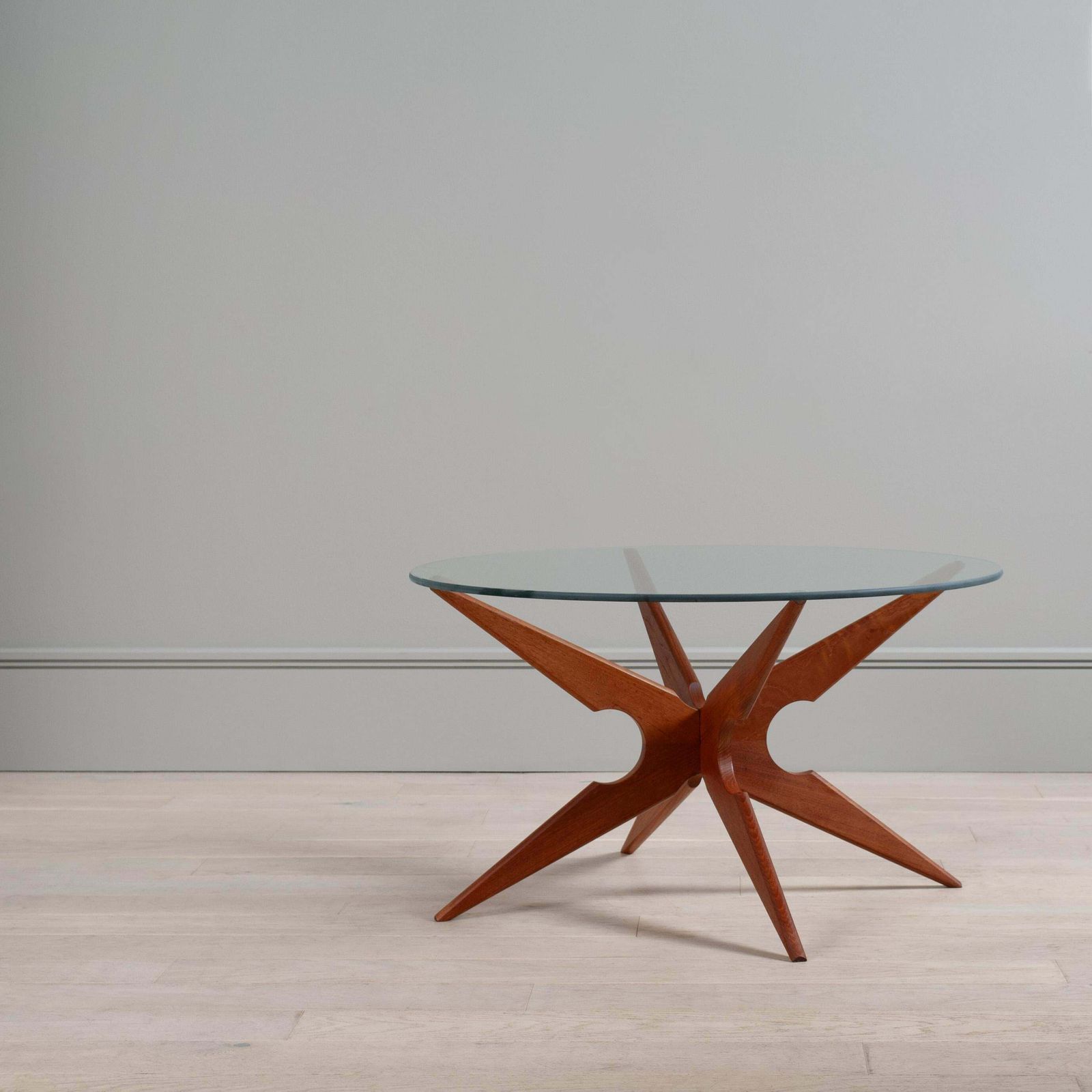 Danish Midcentury Modernist Teak & Glass Coffee Table