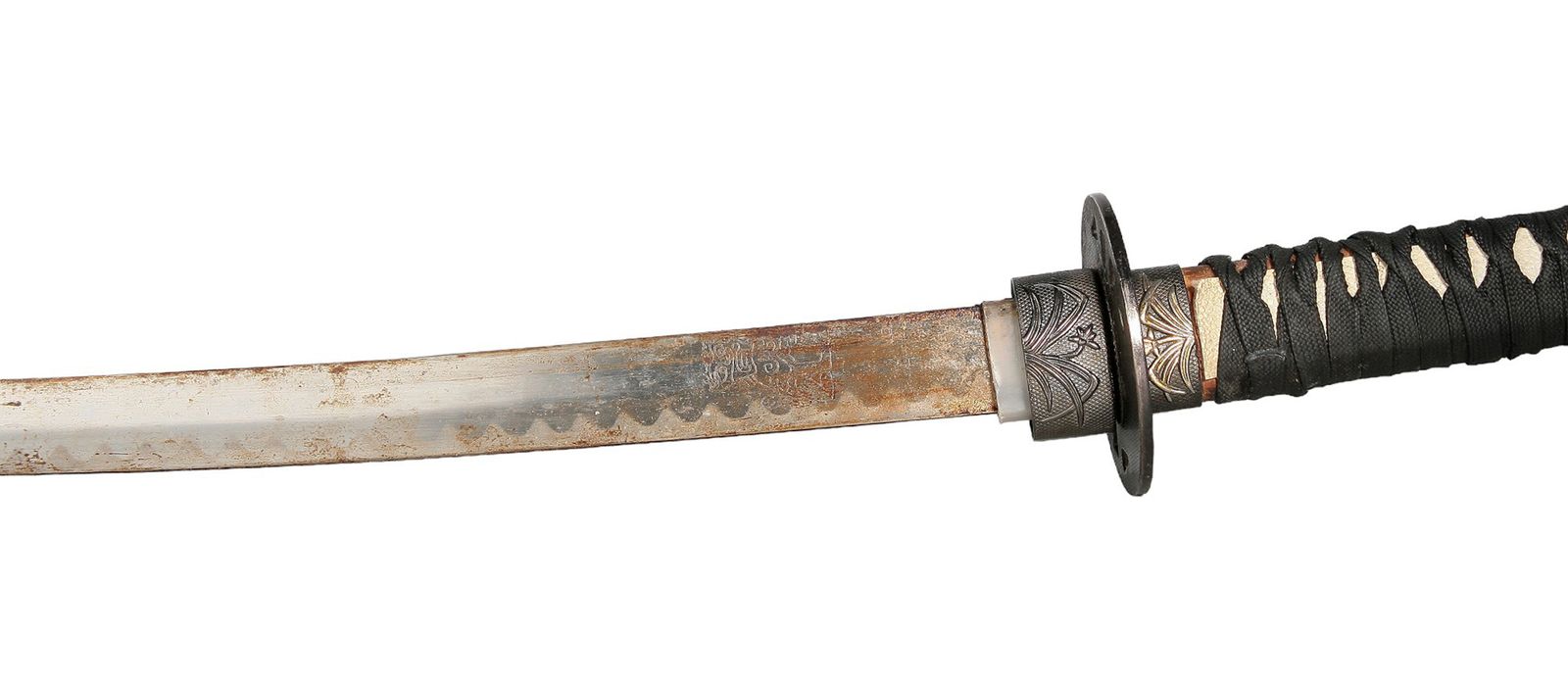 5000.0 Early 20th Century Recreation Of An Edo /Meiji Period Black Samurai Katana/Long Sword With Scabbard photo