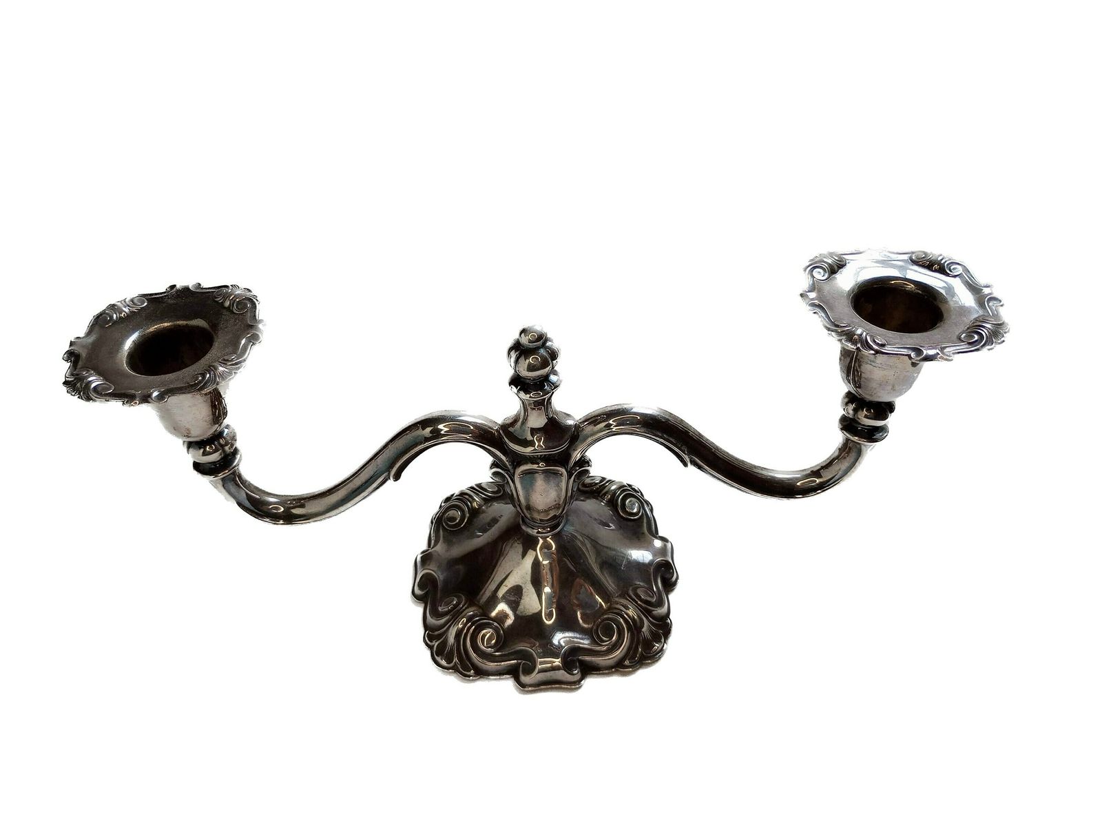 Beautiful Antique Edwardian Silver Plate Two Arm Candelabra