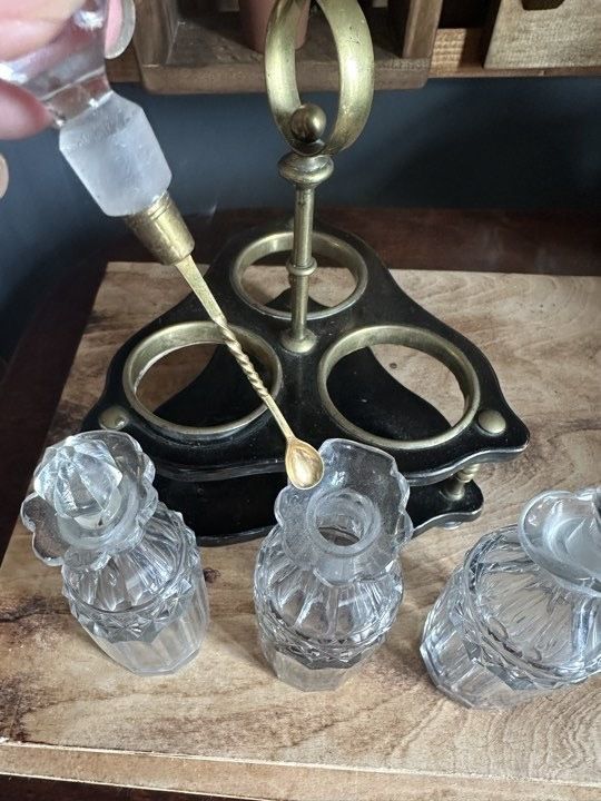 Victorian Elegant 3 Piece Cruet Condiment Set photo vintage