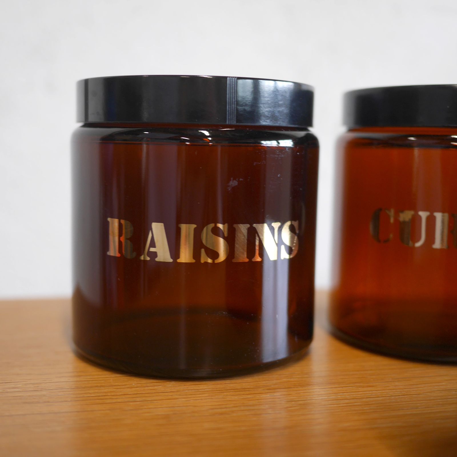 70.0 Set 3 Mid Century Brown Glass Storage Container Jar Currant photo
