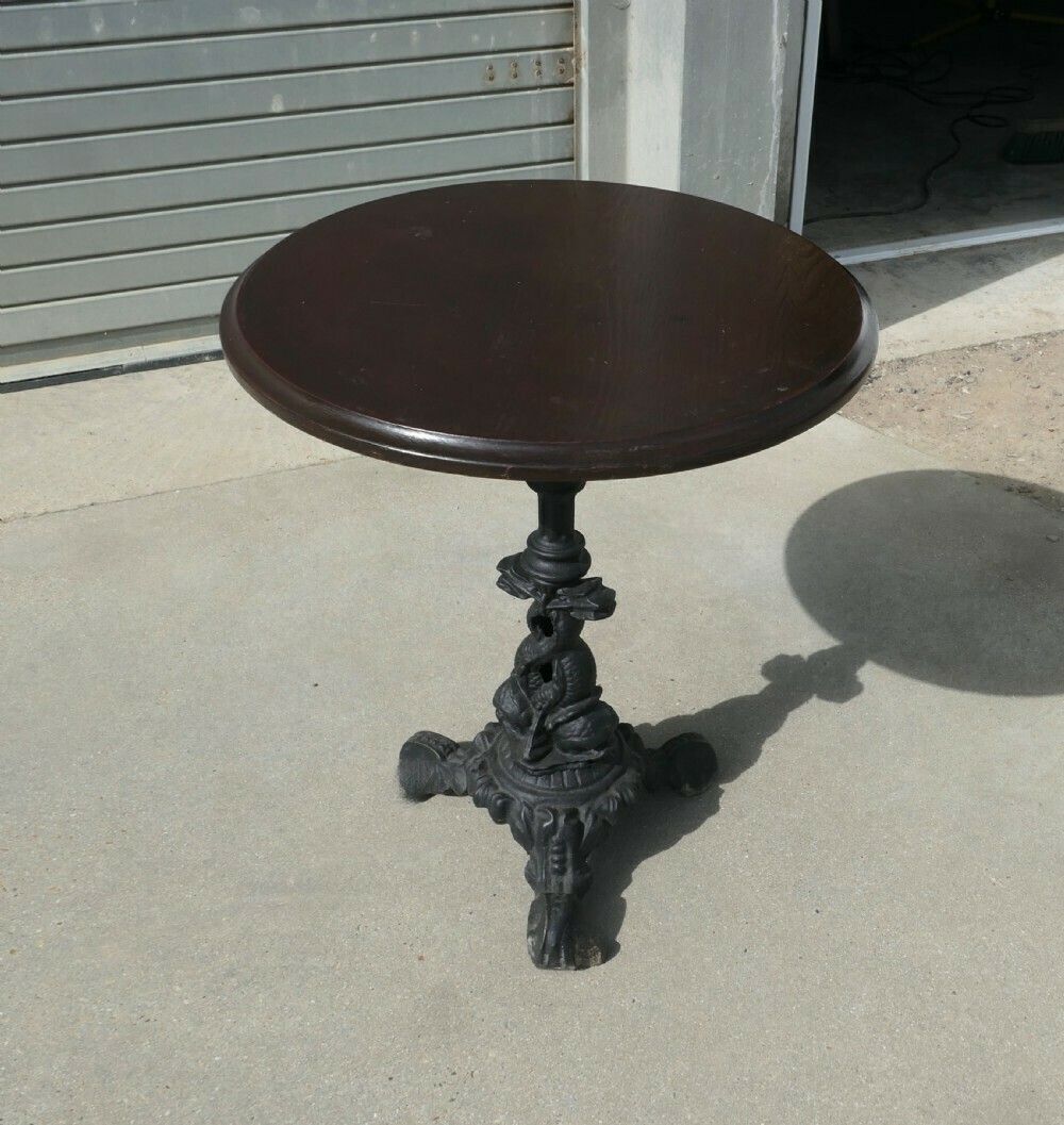 Cast Iron And Oak Pub Table, Garden Table, 1 Of 3 photo Garden Furniture
