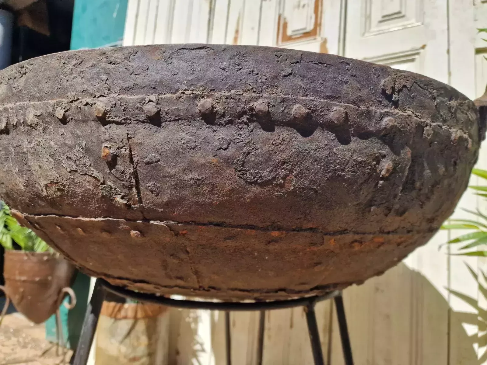 Large Antique Original Indian Kadai Fire Pit Bbq Drinks Ice Cooler Planter photo 270.0