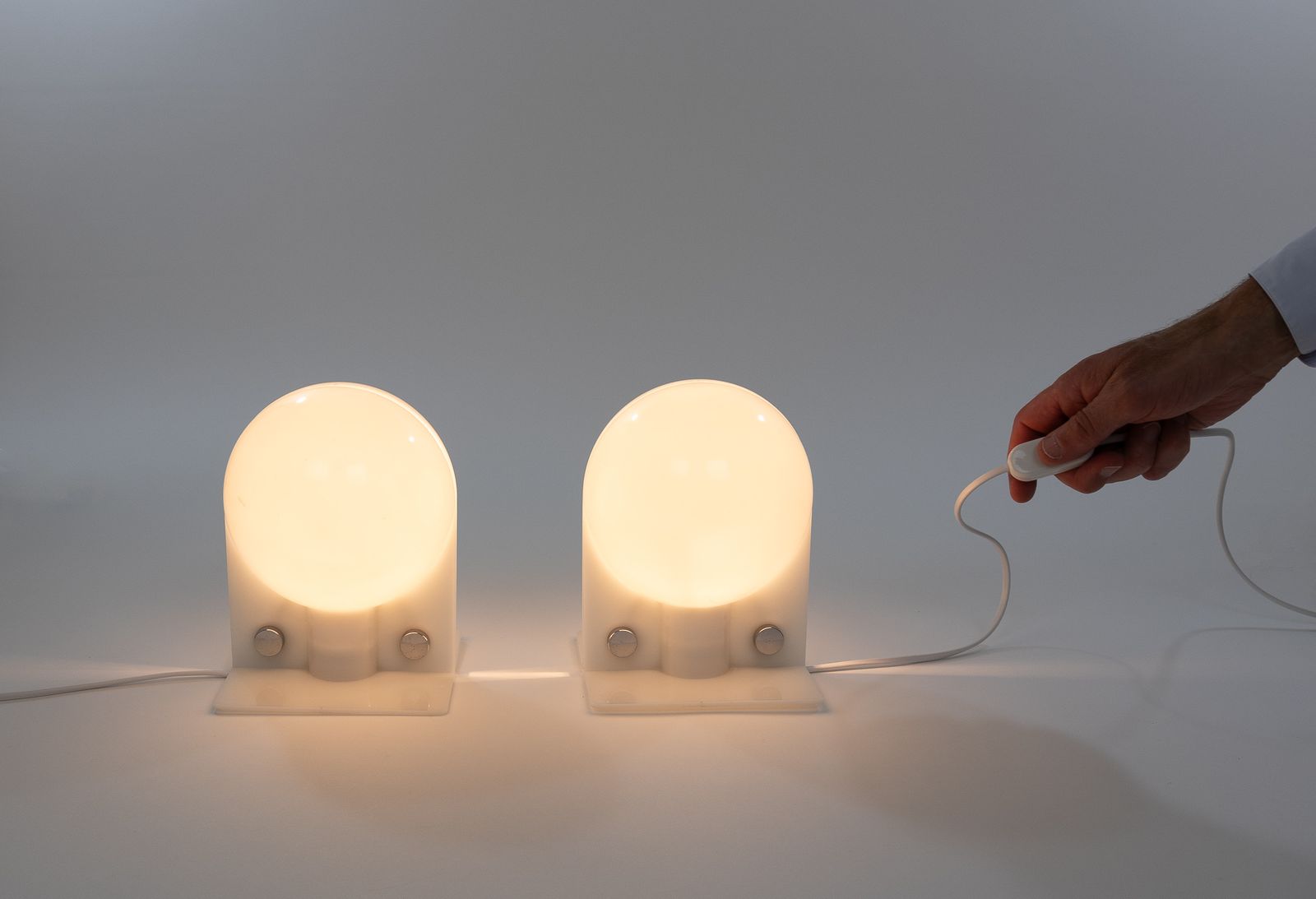 Pair Of Sirio Table Lamps By E. Lampa And S. Brazzoli For Harvey Guzzini, 1970s photo buy