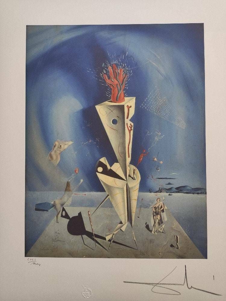 Salvador Dali Signed Lithograph   Apparatus And Hand   (Salvador Dali Art, Salva