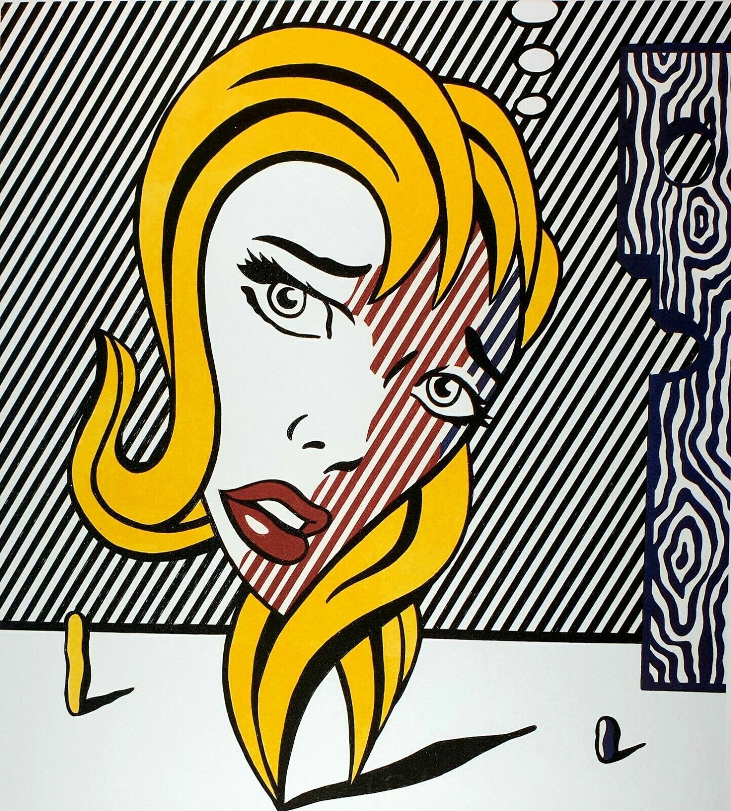 Roy Lichtenstein, Blonde (Surrealist Series), Plate Signed Lithograph photo furniture