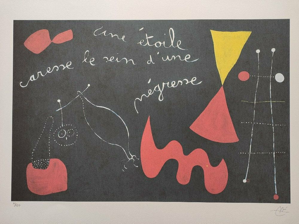 Joan Miró Signed   A Star Caresses The Breast Of A Negress (Painting Poem), 1938