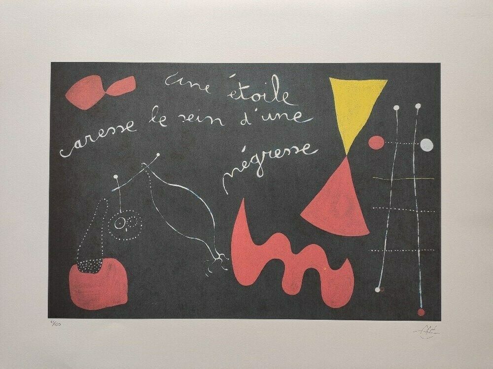Joan Miró Signed   A Star Caresses The Breast Of A Negress (Painting Poem), 1938 photo furniture