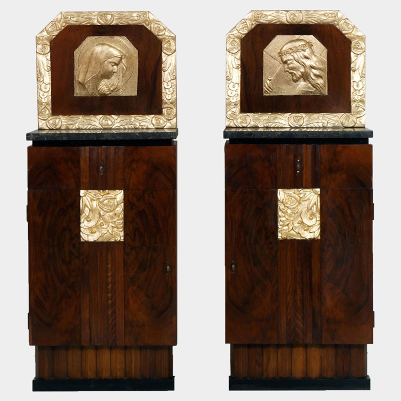 Art Deco Double Bed & Nightstands By Atelier Varedo, Gino Maggioni Attributed. photo Furniture