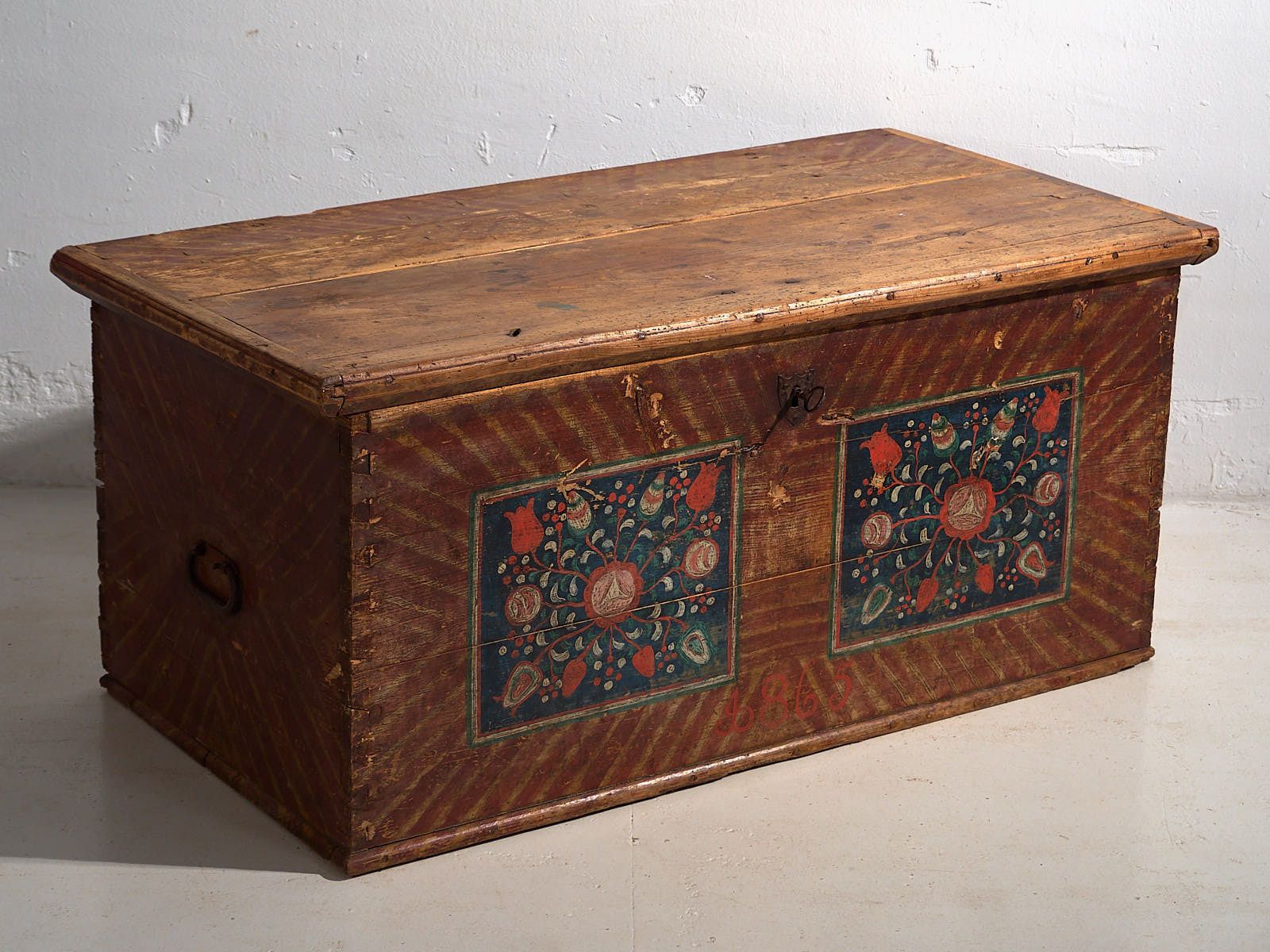 Antique Storage Trunk With Floral Motifs (C.1865) #14 photo buy