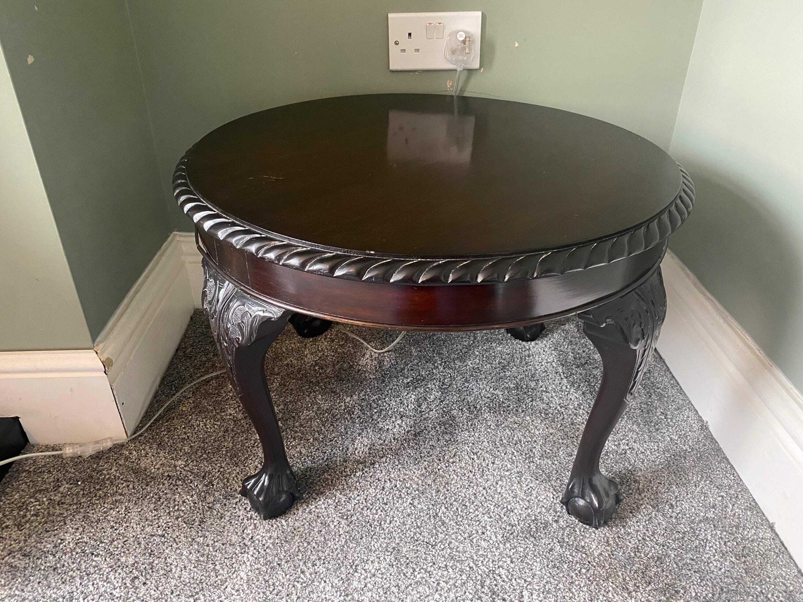 photo furniture Vintage Solid Wood Mid Century Side Table / Coffee Table / Plant Stand / Pot Stand / Pedestal Table