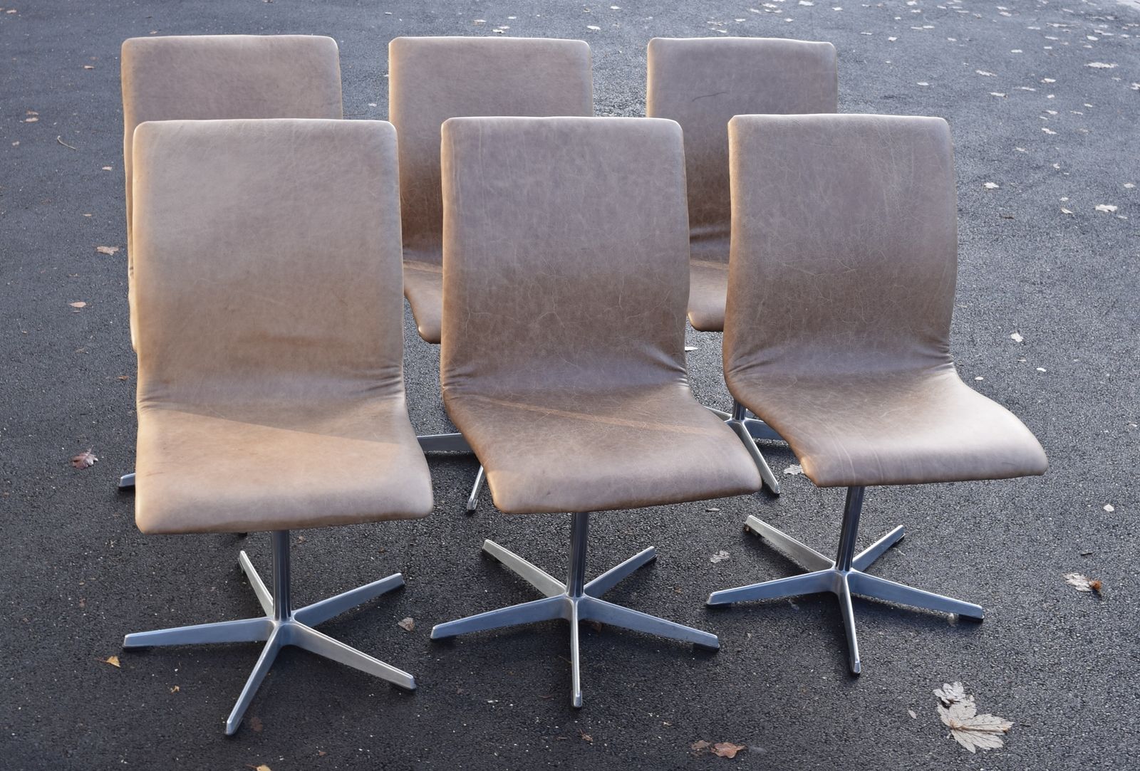 Set Of Six Arne Jacobsen Oxford Chairs For Fritz Hansen Manufactured 1968 photo vinterior