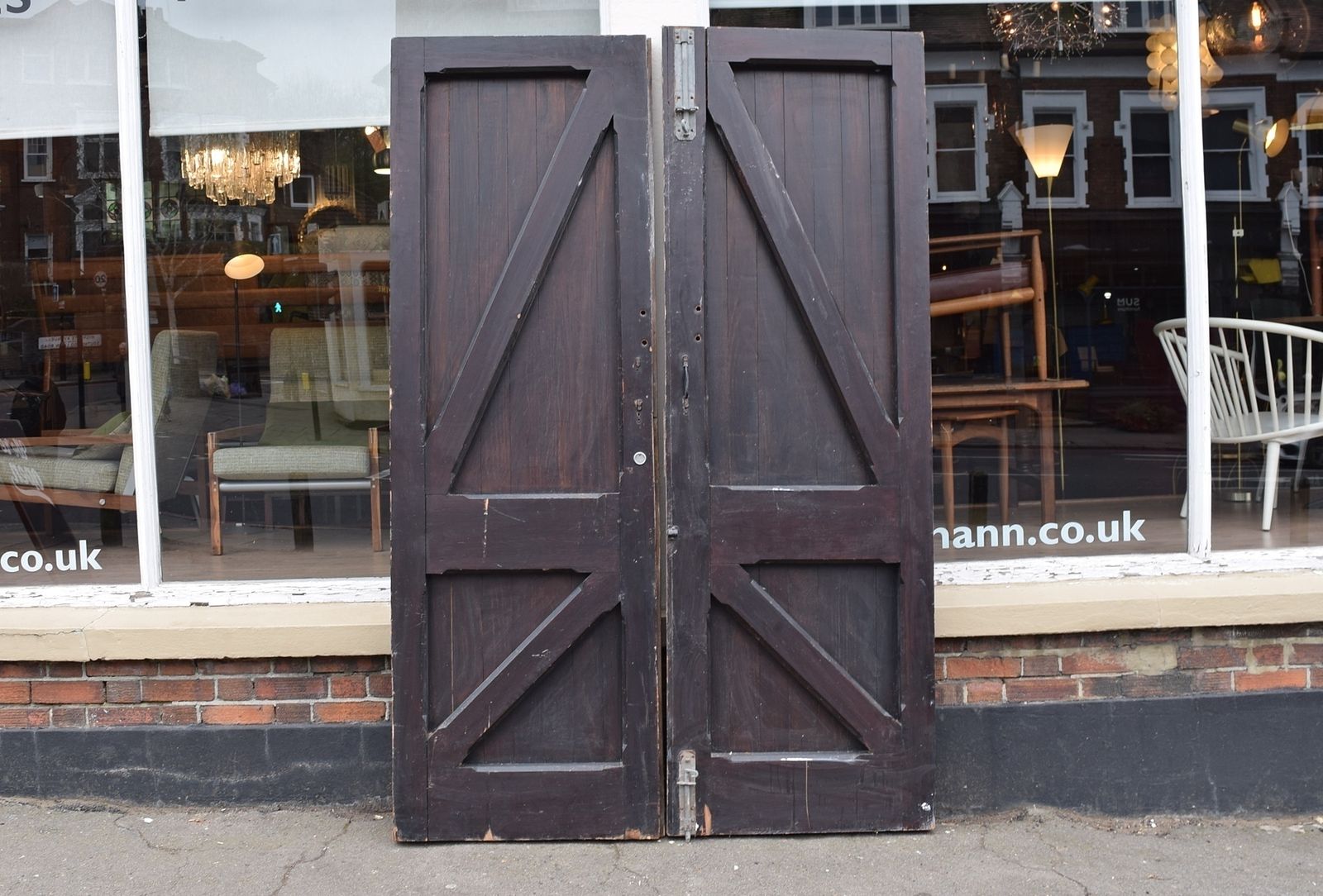 Antique Oak Church Double Doors 1905 photo furniture