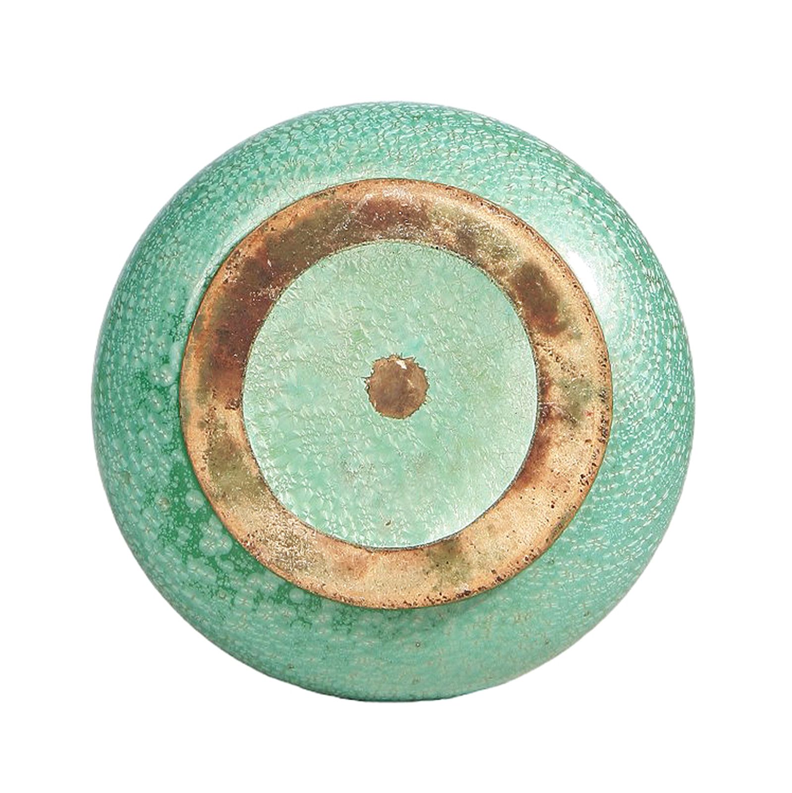 20th Century Art Nouveau Green Ceramic Vase With Silver Rim/Collar, Austria photo furniture