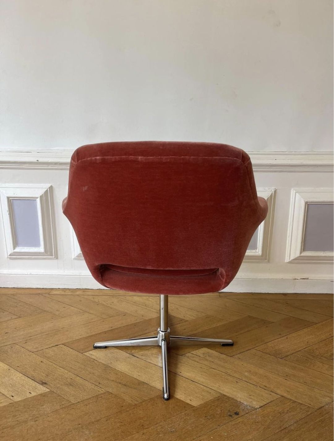 Vintage 1960s Pink Velvet Chair photo buy
