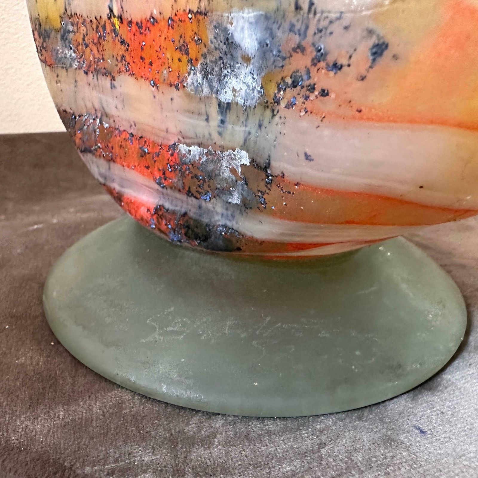 1980s Art Nouveau Style Murano Glass Amphora Vase photo buy