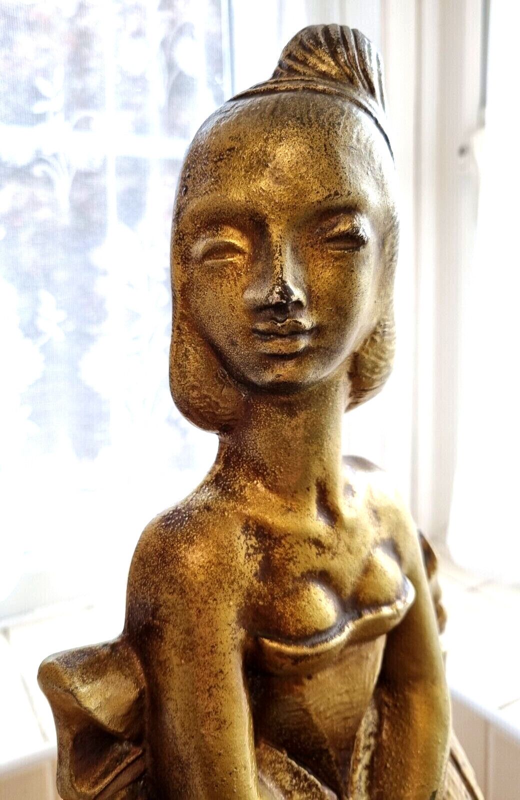 Antique Large Arts & Crafts Stunning Detail Fireside Companion Woman By Birmingham Guild Of Handicrafts & Crafts photo vintage