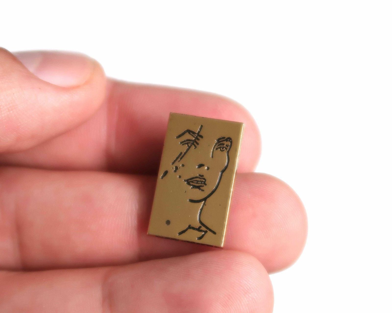 Collector Brooch : Jane Birkin, Drawing By Serge Gainsbourg, Entractes 1991 France / French Music photo for sale