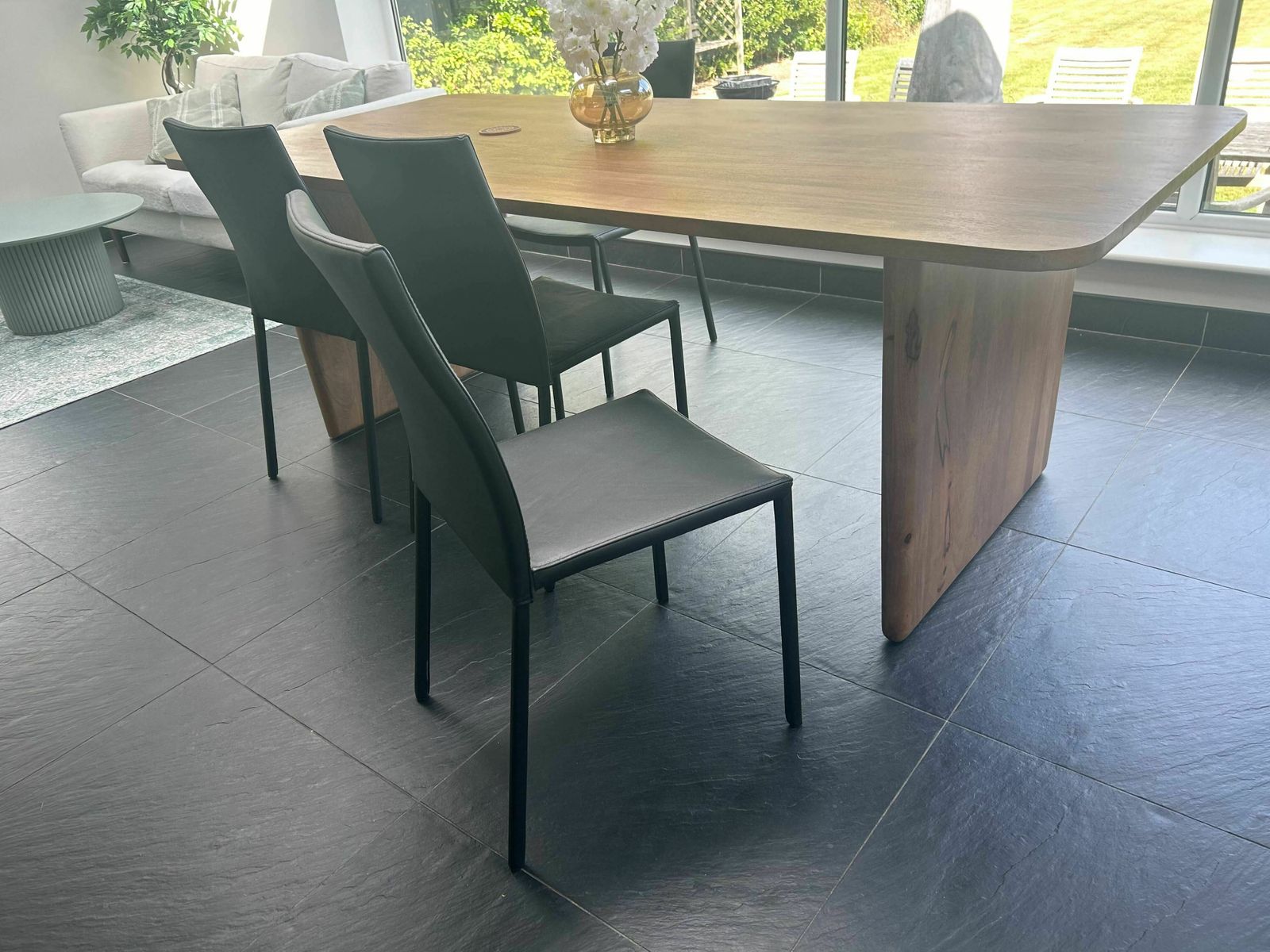 Brand New Set Of 4 Ligne Roset Black Dining Chairs photo furniture