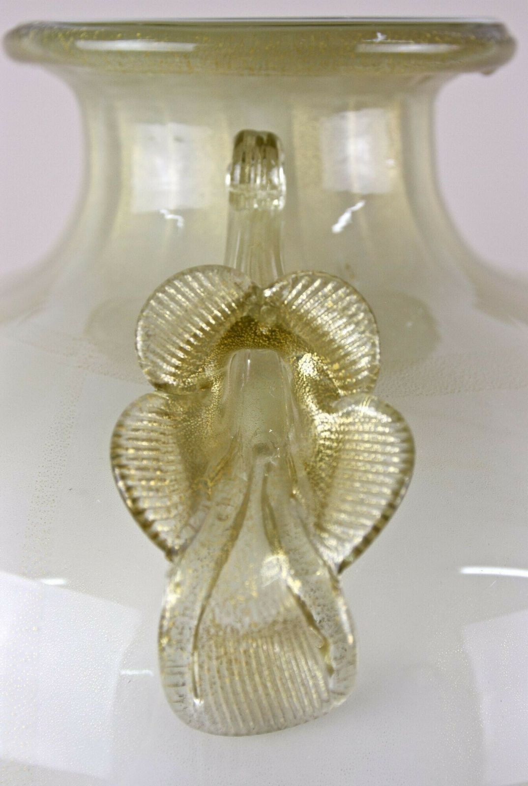 21th Century Golden/ Beige Murano Amphora Vase By Gabbiani Venezia, Italy photo vinterior