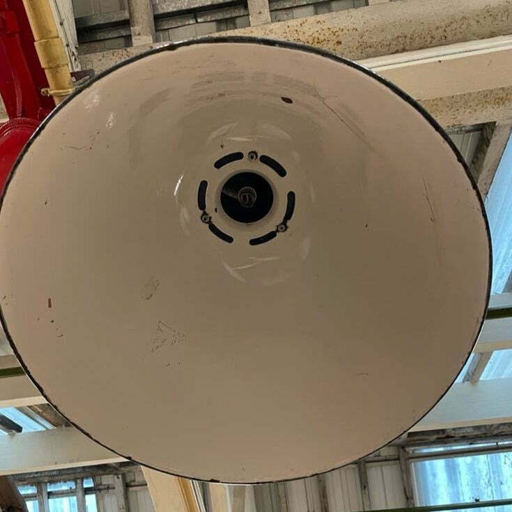 Set Of Two Czech Factory Industry Ceiling Light photo for sale