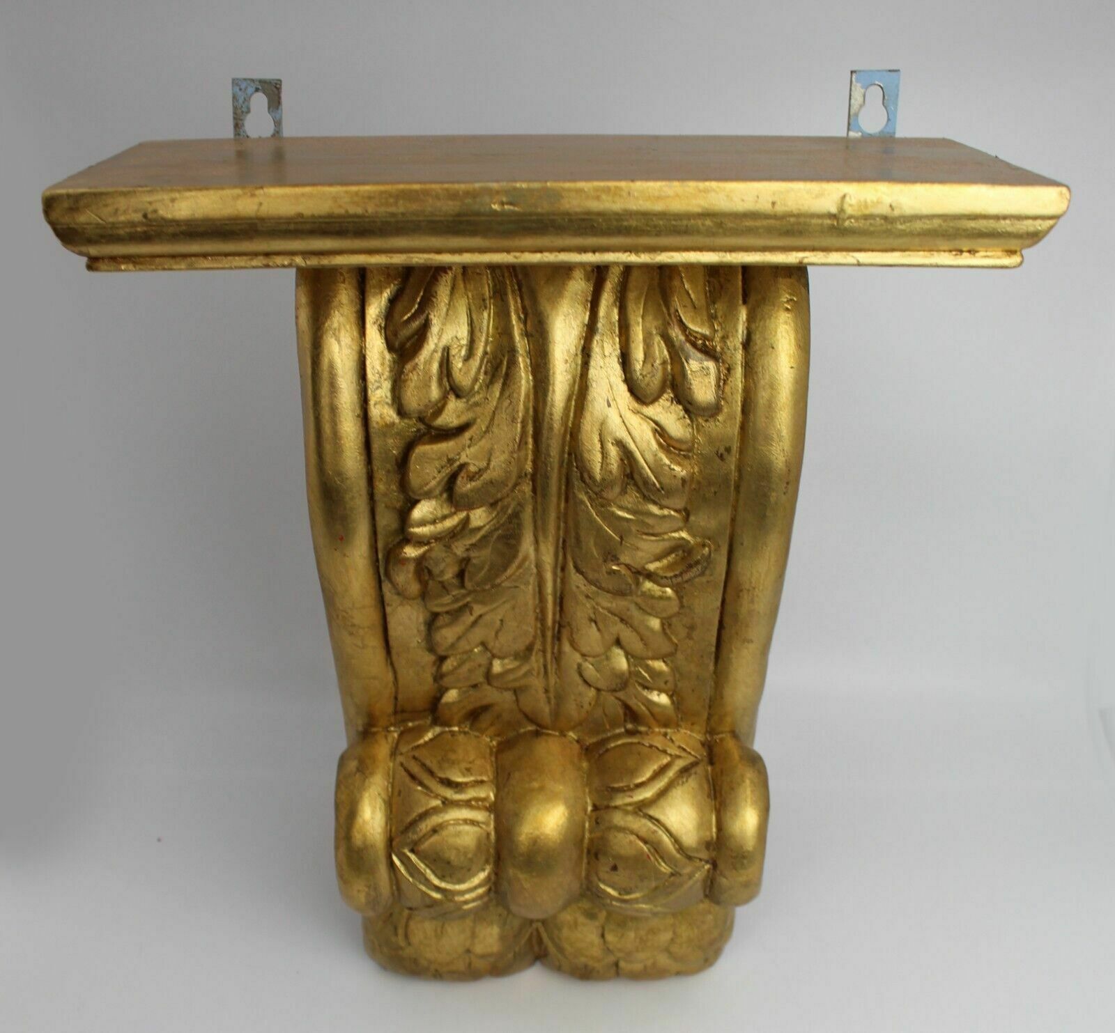 Pair Of Vintage Carved Giltwood Wall Brackets Corbels photo for sale