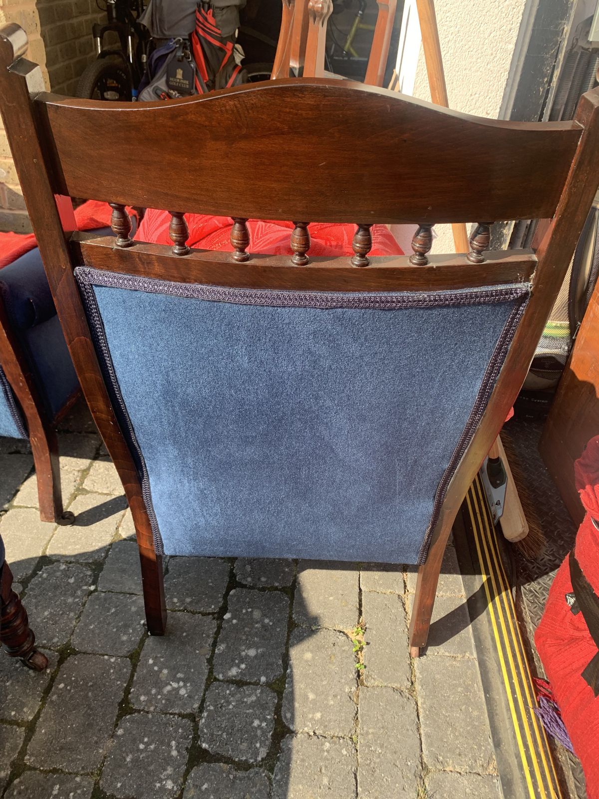 Vintage Chairs In Excellent Condition   Velvet Blue photo for sale