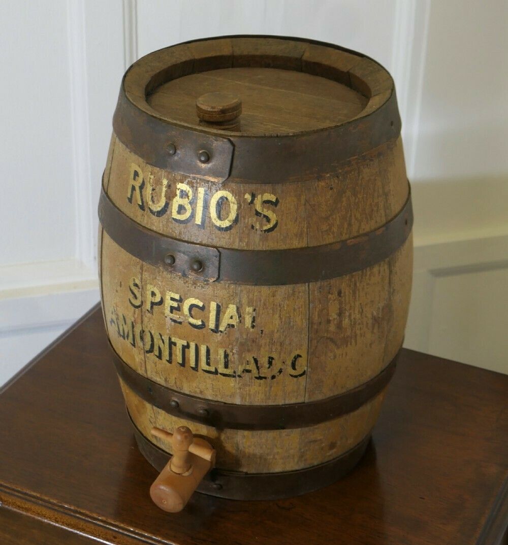 Rubio’s Bar Top Oak Special Amontillado Sherry Barrel photo furniture