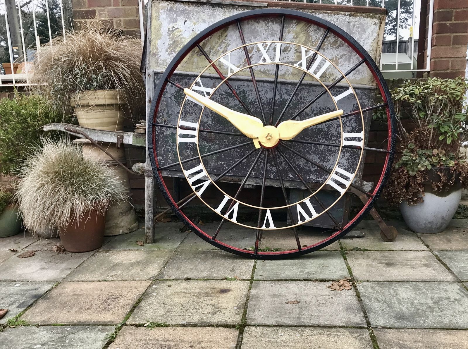 Vintage Folk Art Clock Face, 1980s photo furniture