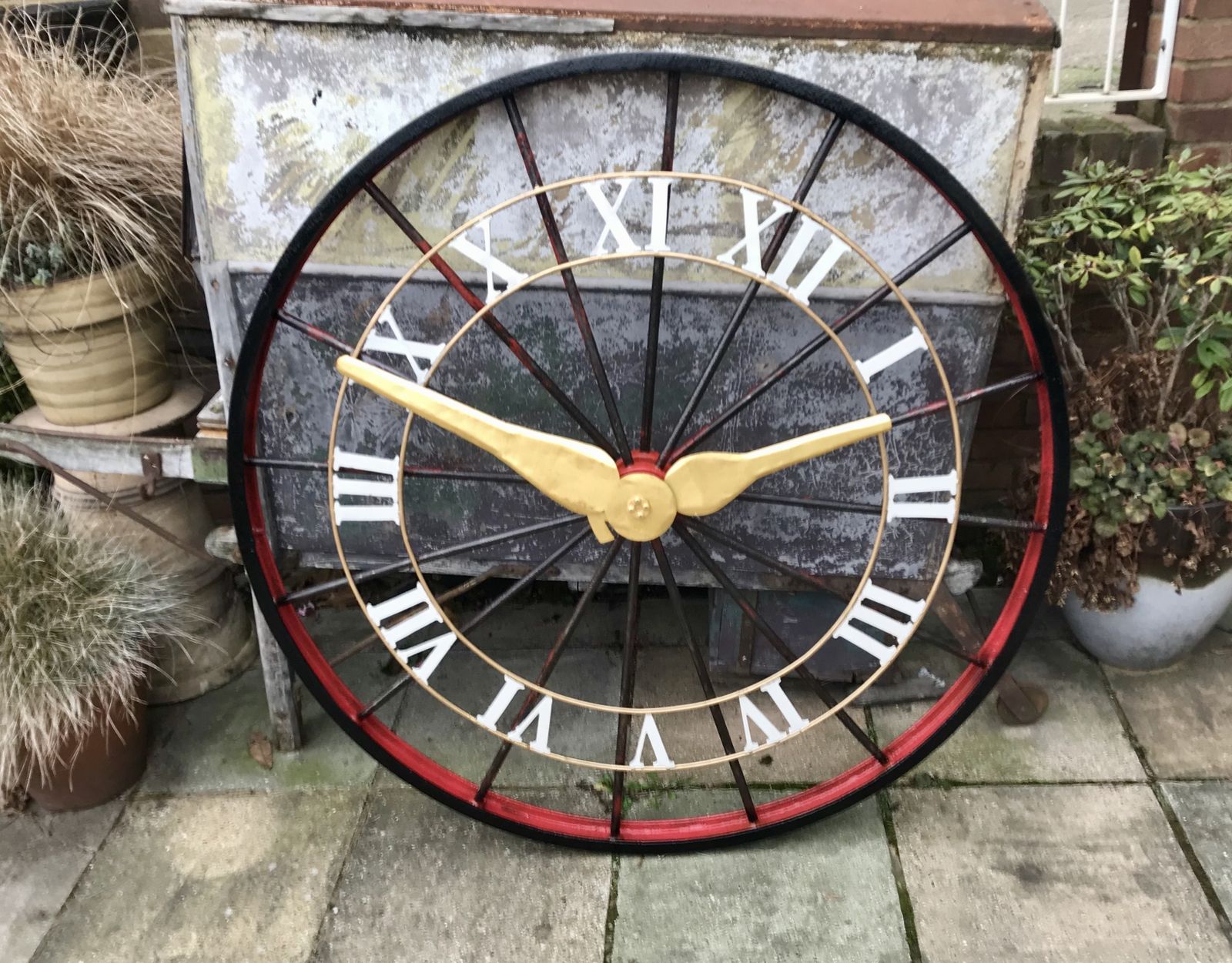 Vintage Folk Art Clock Face, 1980s photo for sale