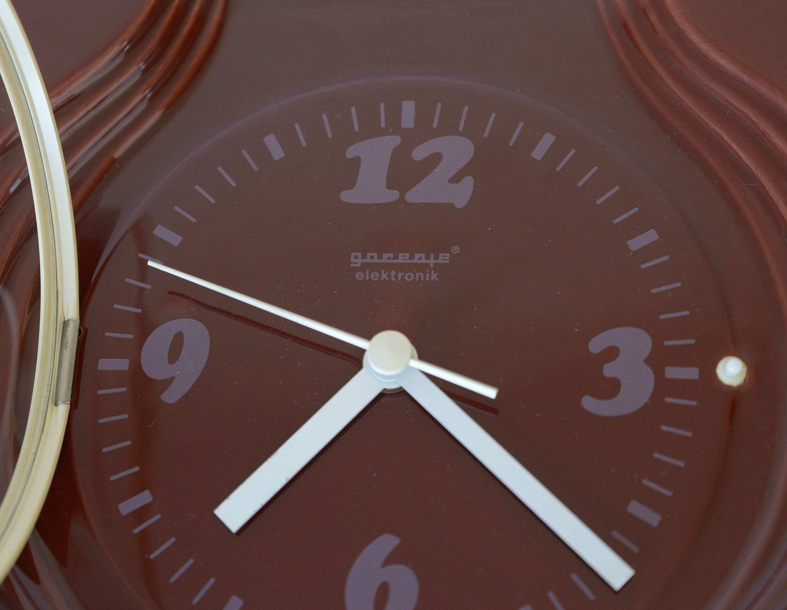 Ceramic Wall Clock / Vintage Rustic Clock / Mid Century / Yugoslavia 1970's / Retro Wall Decor / Gorenje Slovenia / Brown Electric Clock photo vinterior