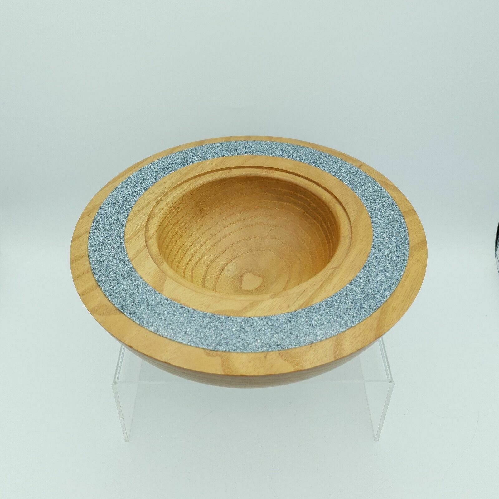 Chunky Ash Wood Bowl With Resin Insert Unique Handmade Trinket Bowl 22cm 1.1kg photo buy