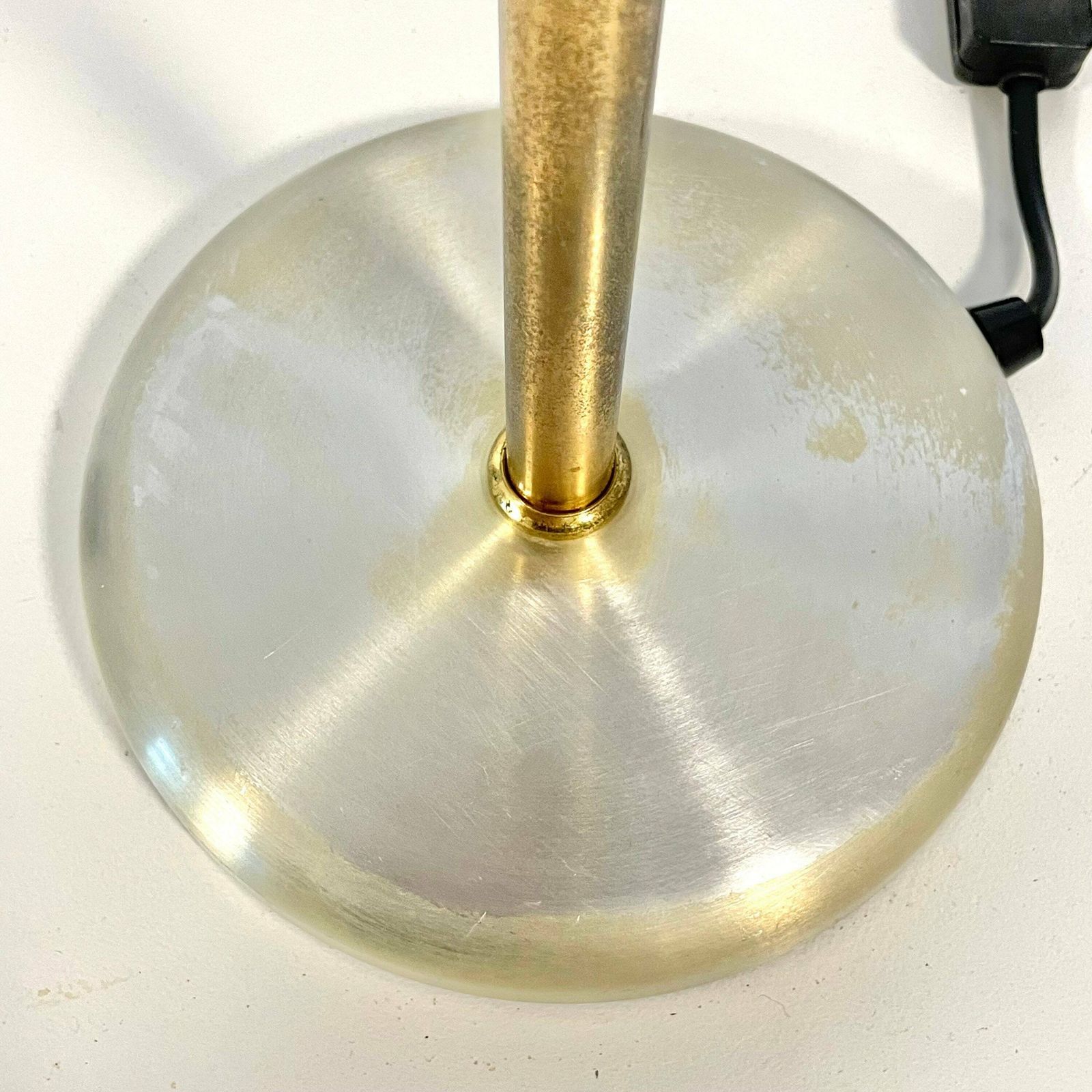 Stylish Vintage Danish Design Mid Century Modern Table Lamp In Gold Coloured Aluminium By Vitrika, Denmark photo vintage